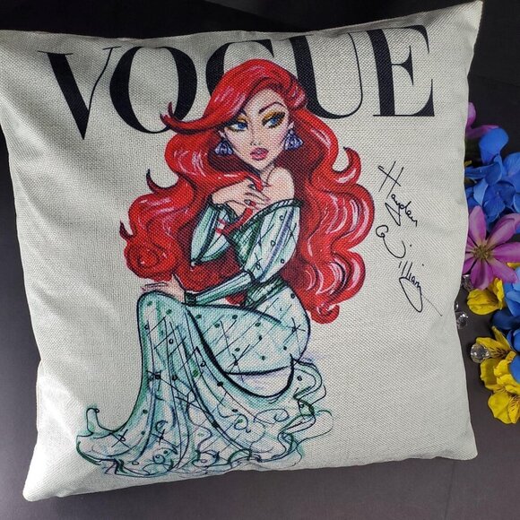 Little Mermaid Throw Pillowcase Ariel Home Decor Sham Pillow Cushion Cover - Picture 10 of 11